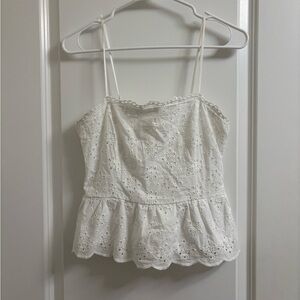 White Eyelet Lace Women's Top
